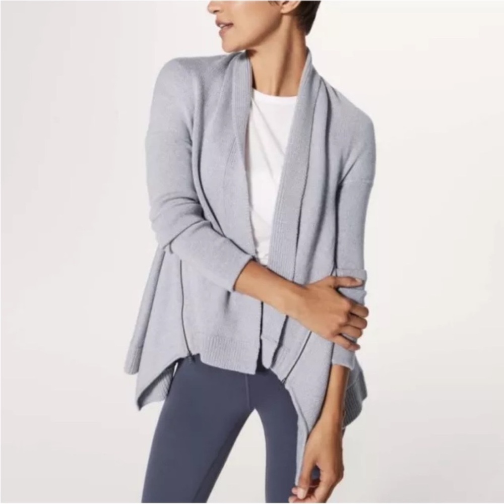 Lululemon Wrap It Up Grey Cardigan Sweater Size Medium